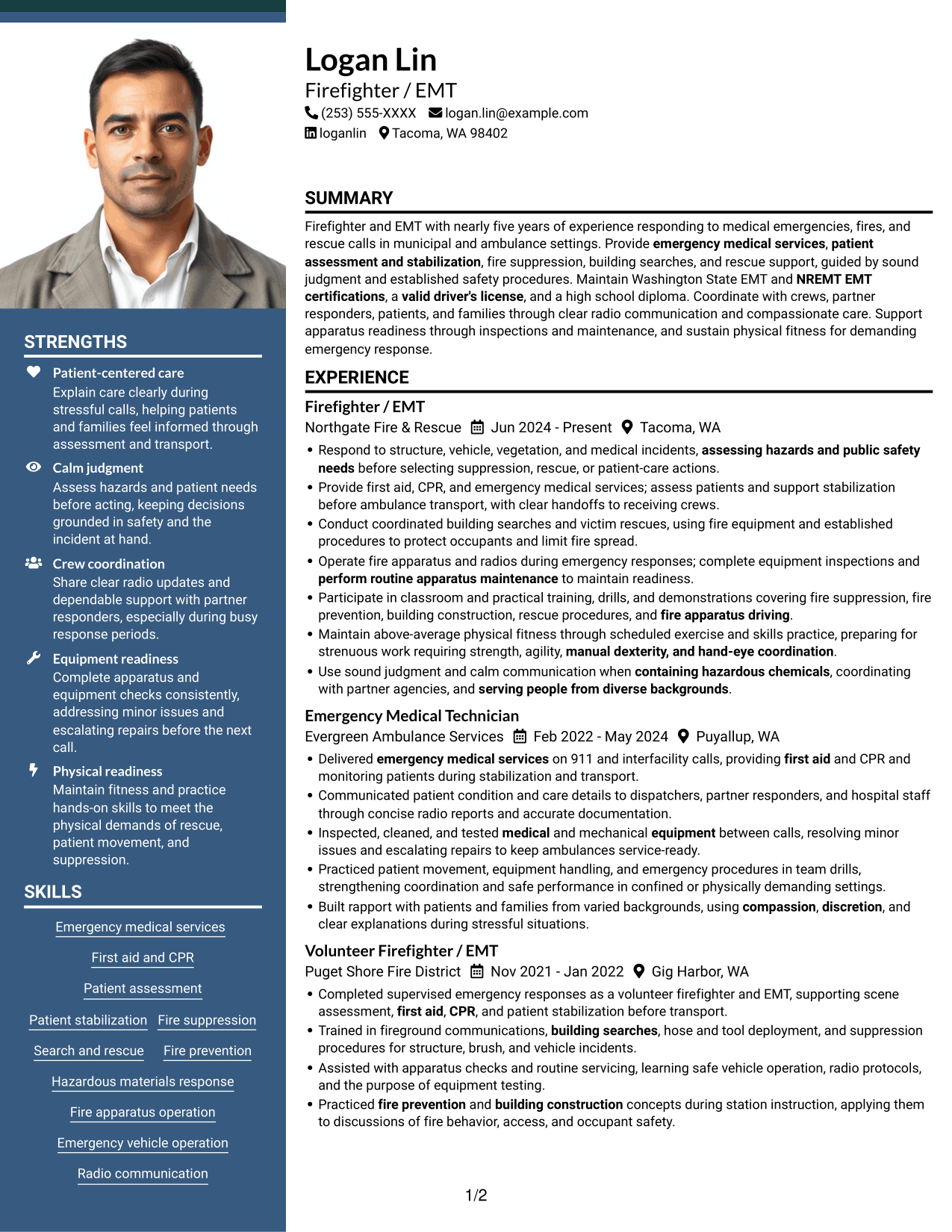 Resume example — page 1