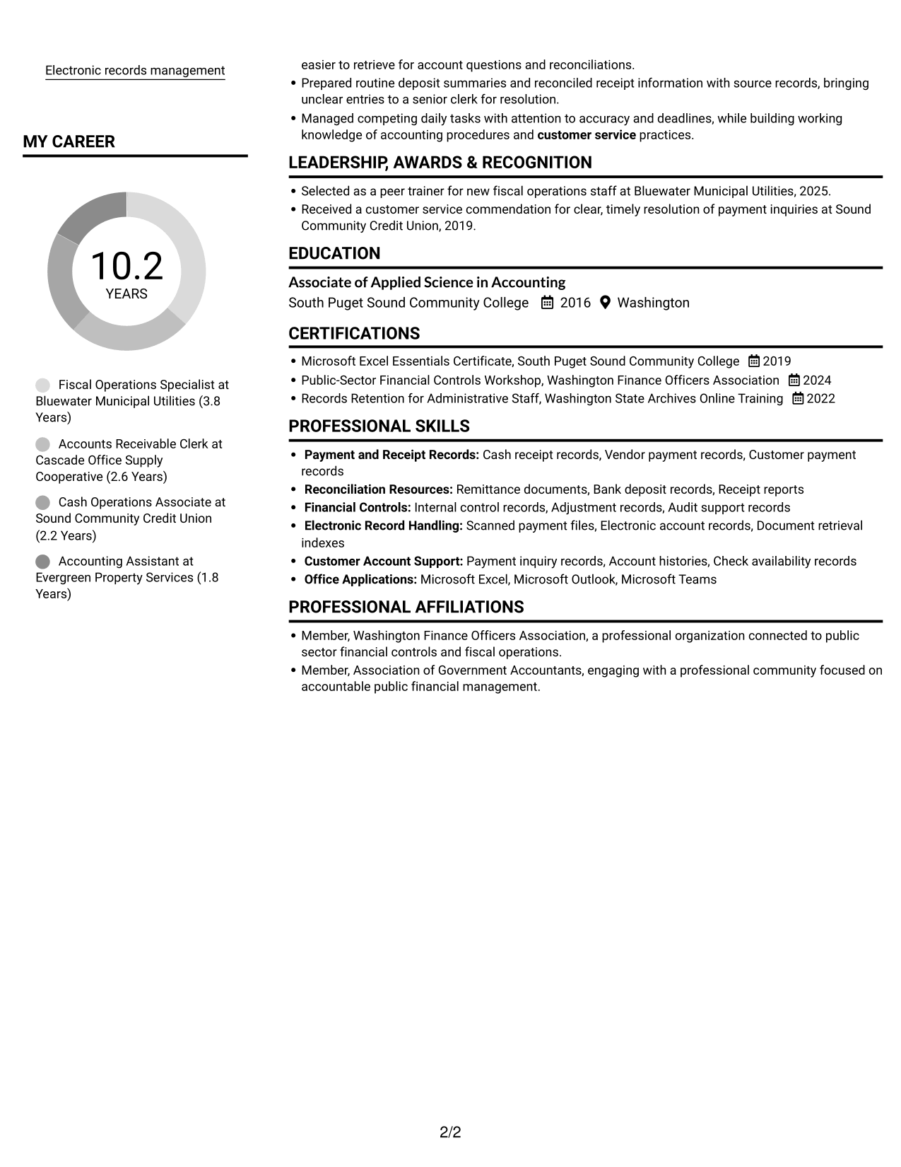 Resume example — page 2