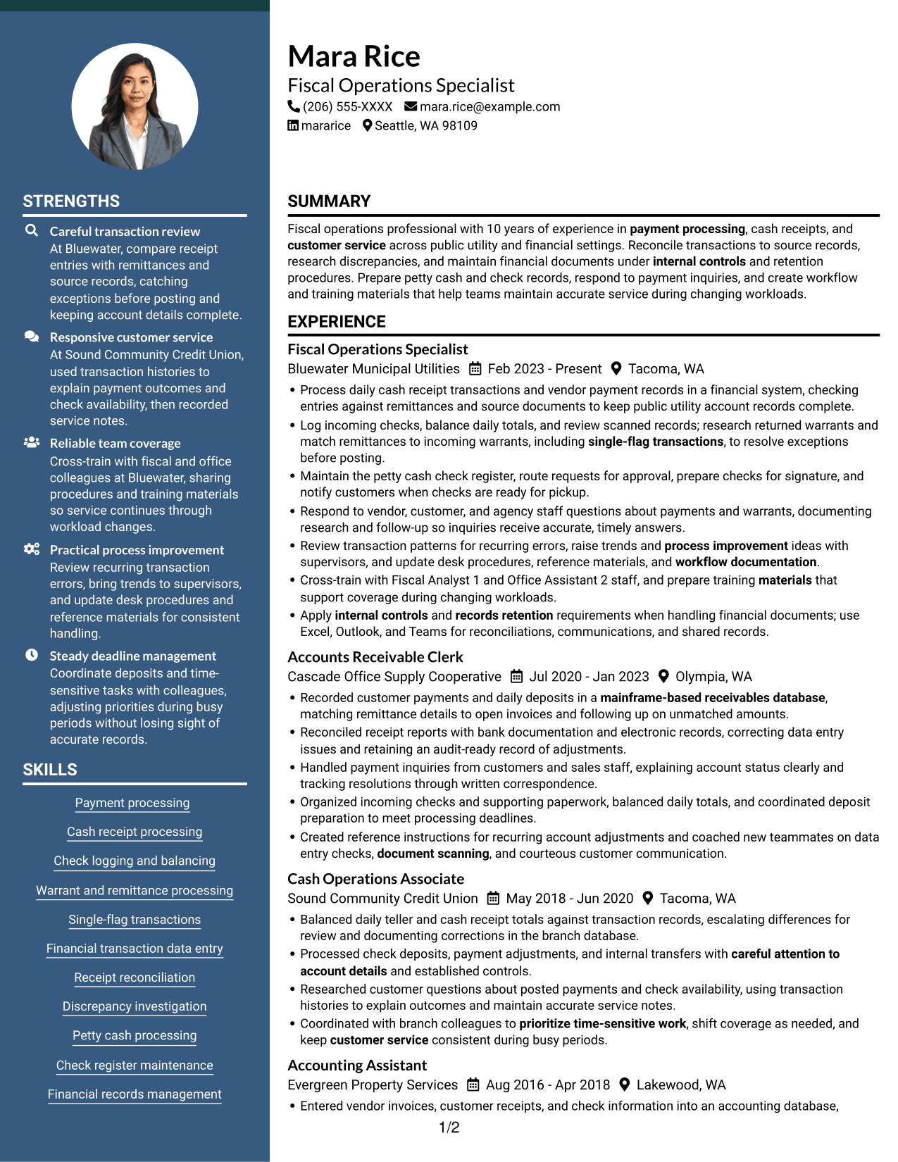 Resume example — page 1