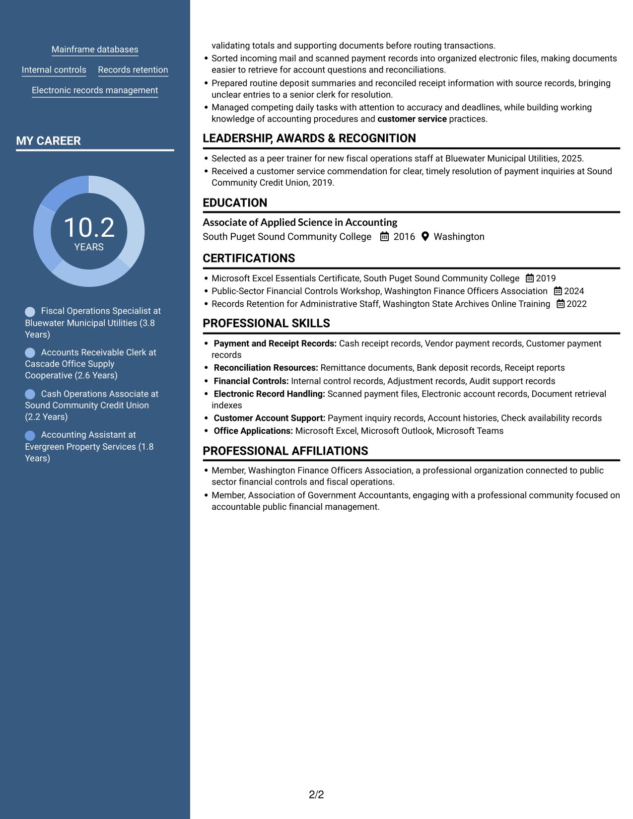 Resume example — page 2