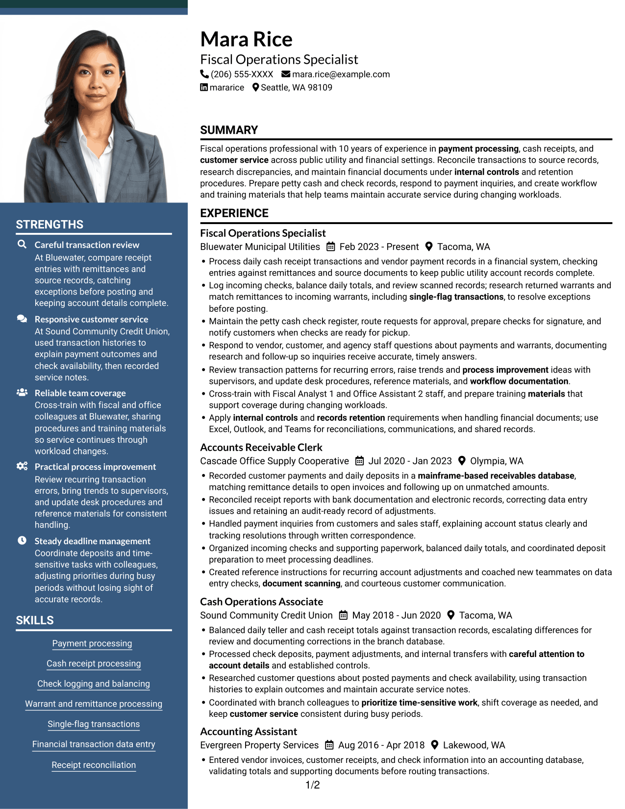 Resume example — page 1
