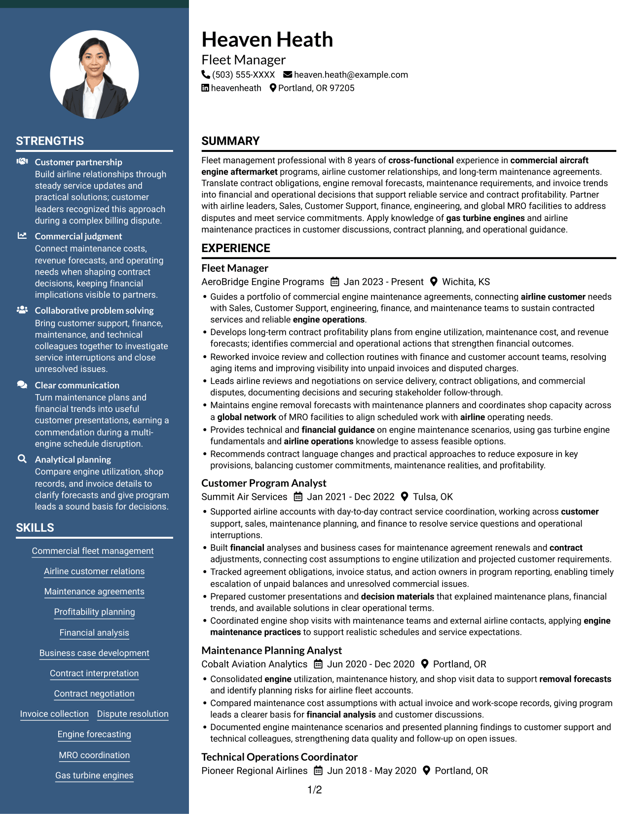 Resume example — page 1