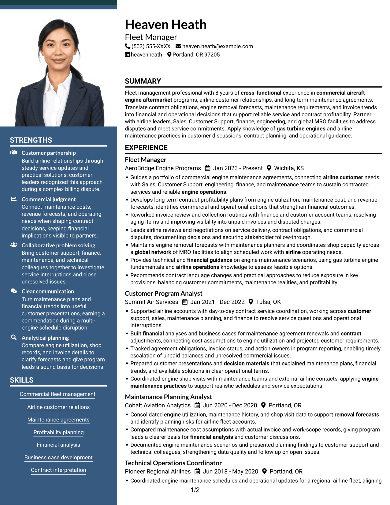 Resume example — page 1