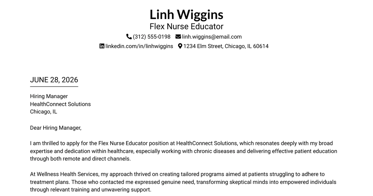 30+ Flex Nurse Educator Cover Letter Templates with Example 2026