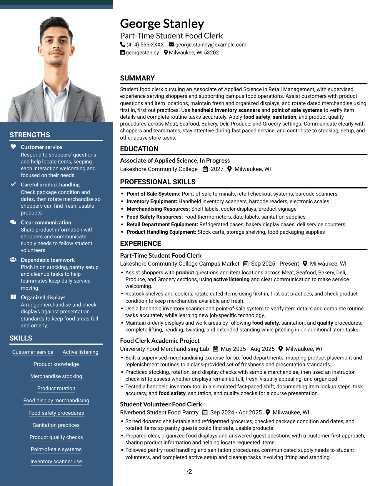 Resume example — page 1
