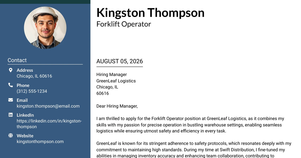 30+ Forklift Operator Cover Letter Templates with Example 2026