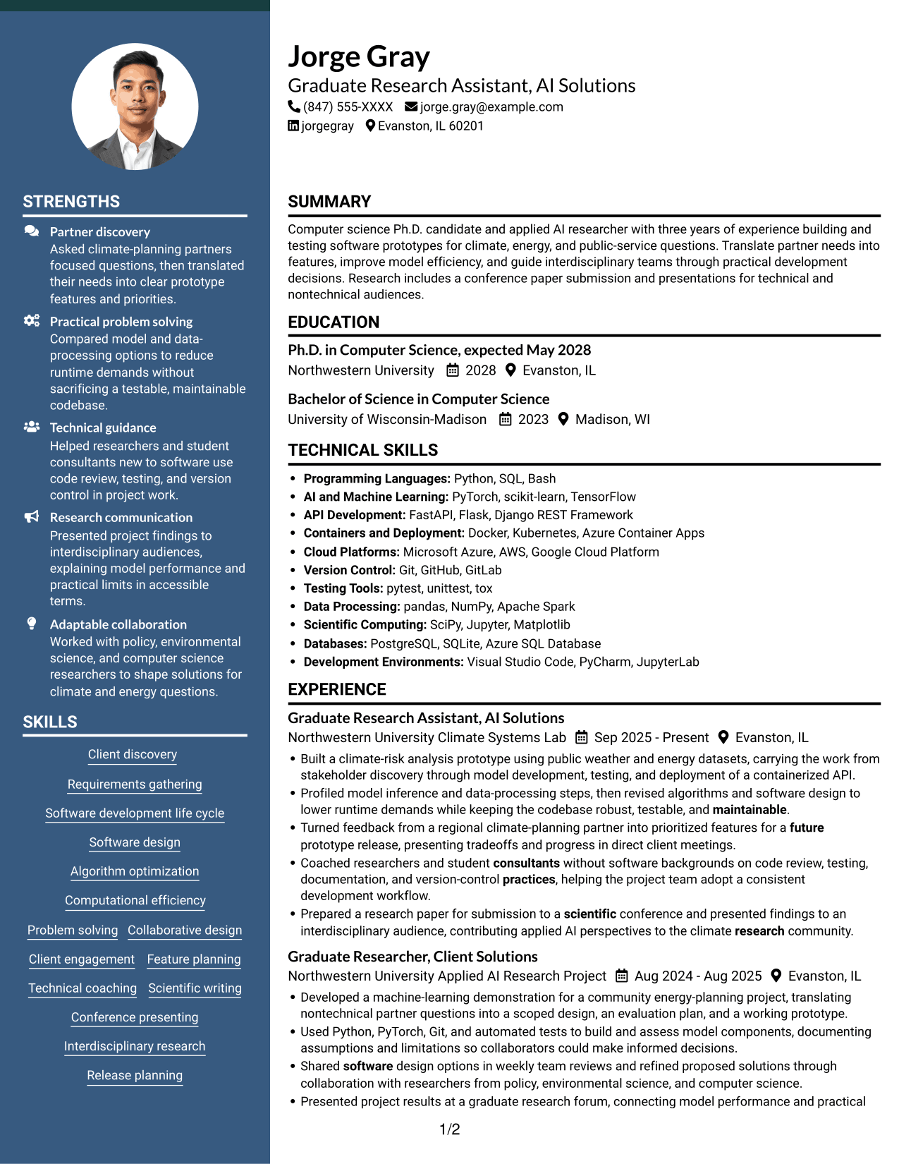 Resume example — page 1