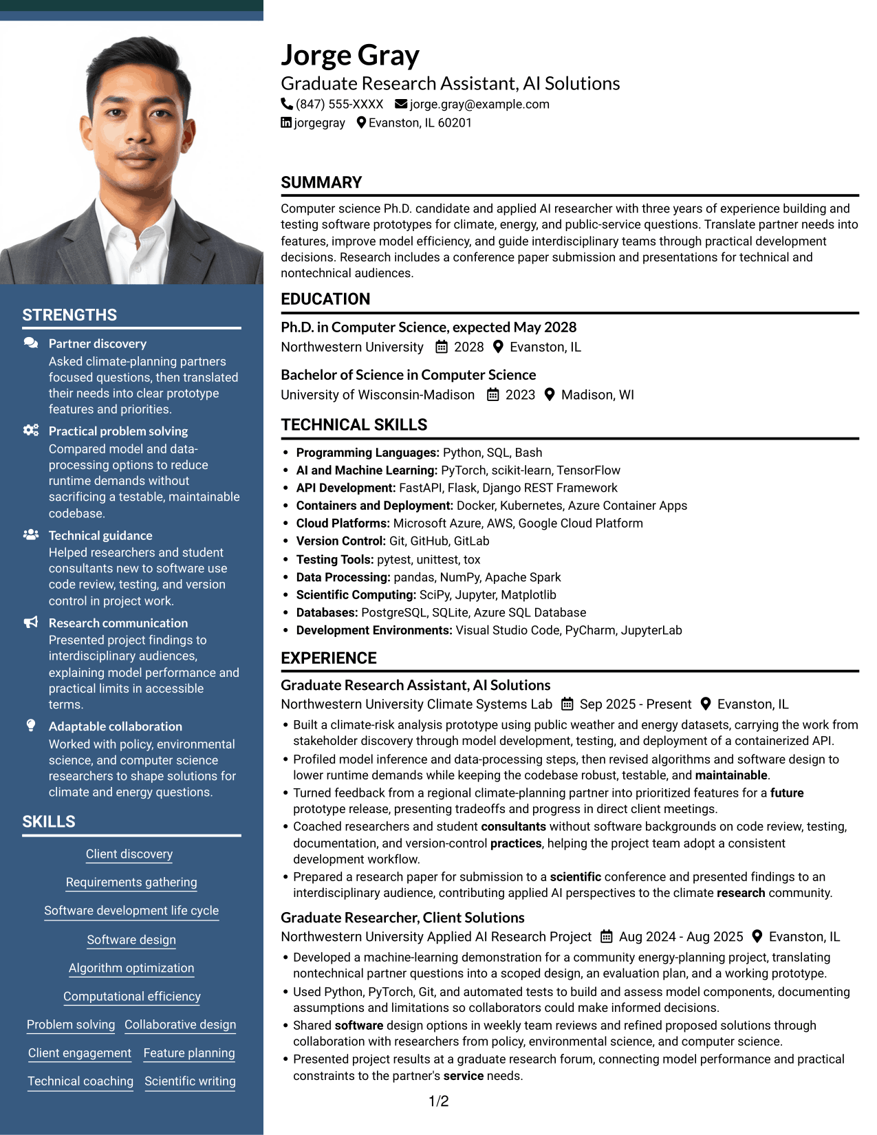 Resume example — page 1