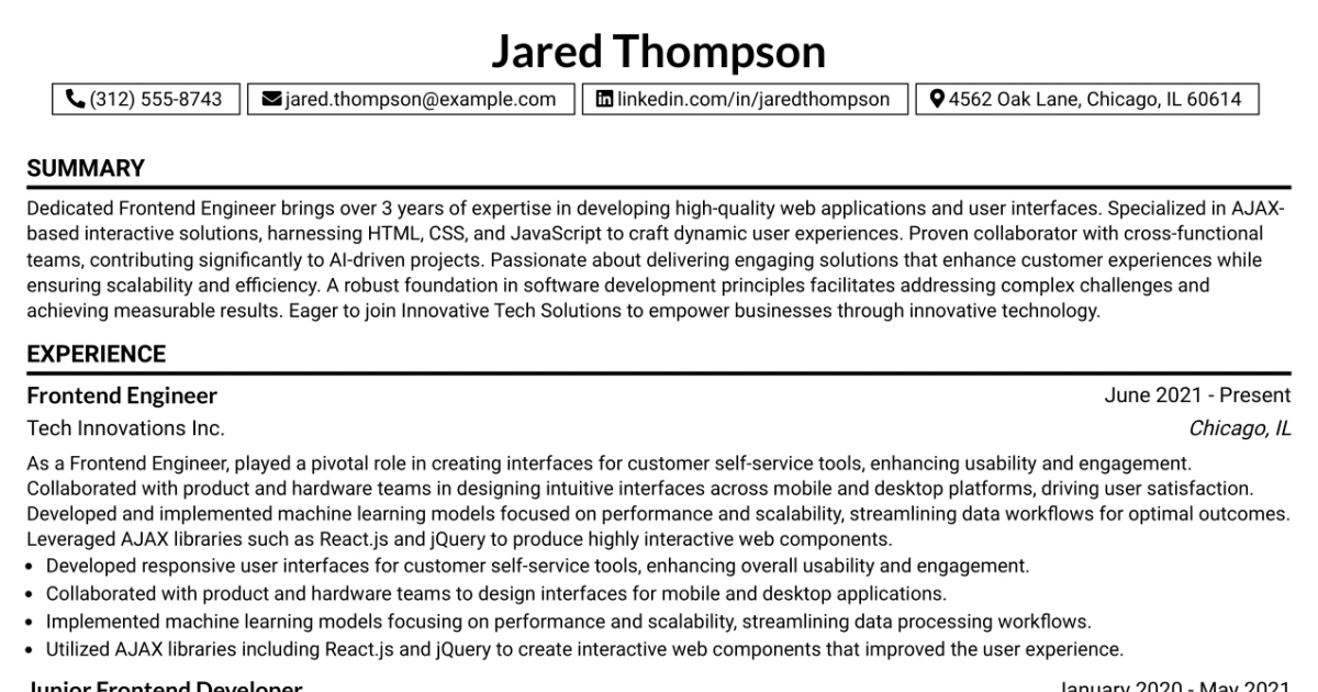 33 Front End Software Engineer, Delivery Experience Resume Templates with Example 2026 (ATS-Optimized)
