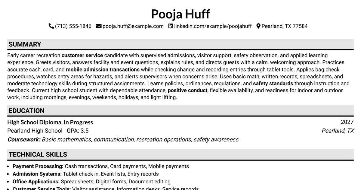 7 Front Gate Attendant Resume Templates with Example