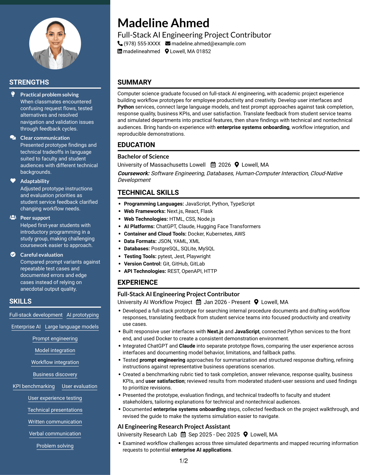 Resume example — page 1