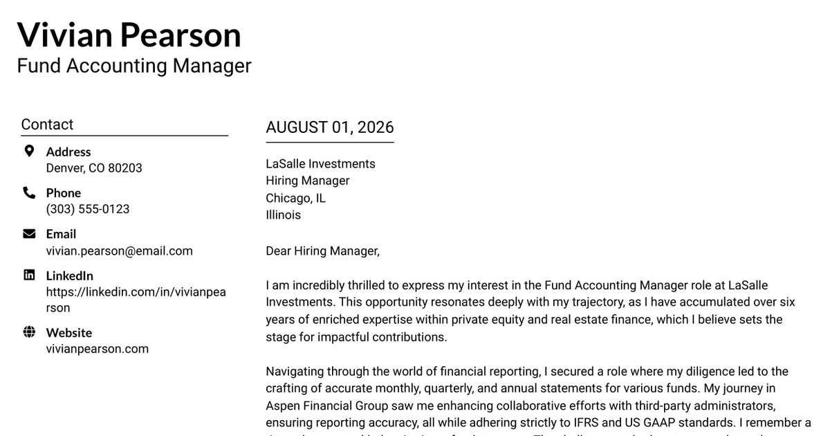 30+ Fund Accounting Manager Cover Letter Templates with Example 2026