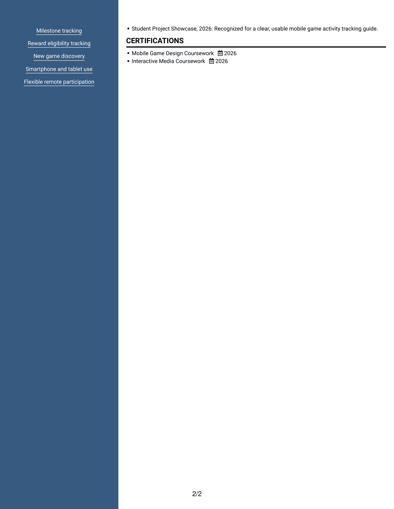 Resume example — page 2