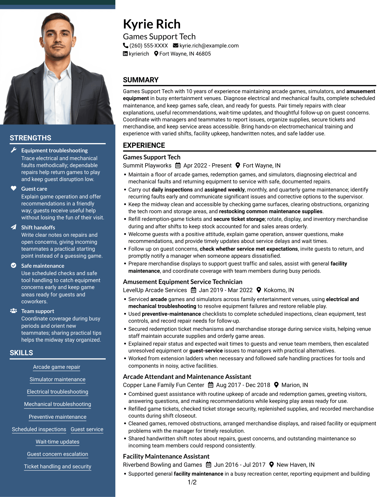 Resume example — page 1