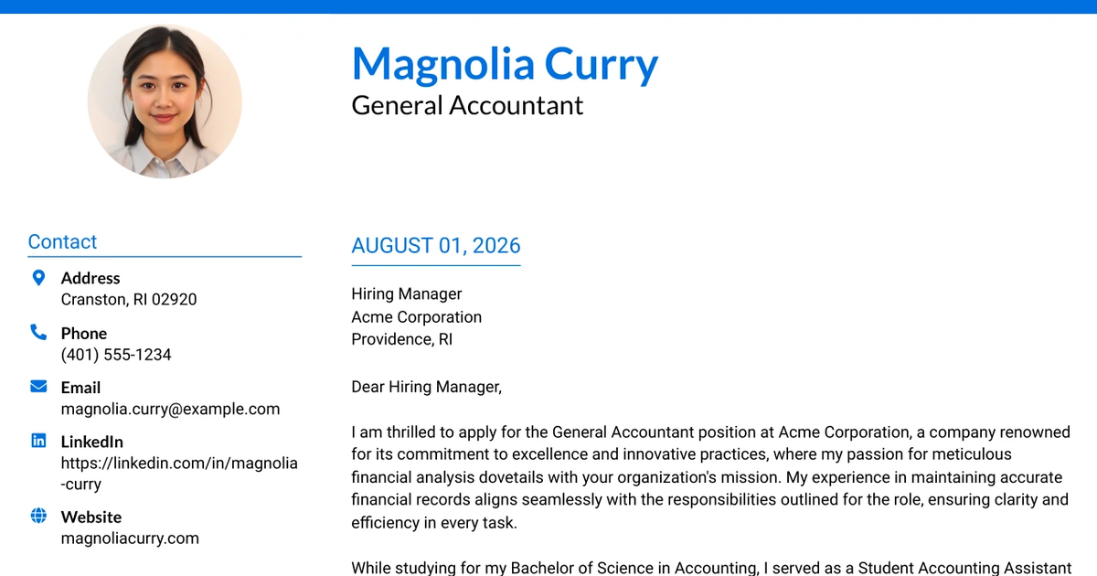 30+ General Accountant Cover Letter Templates with Example 2026