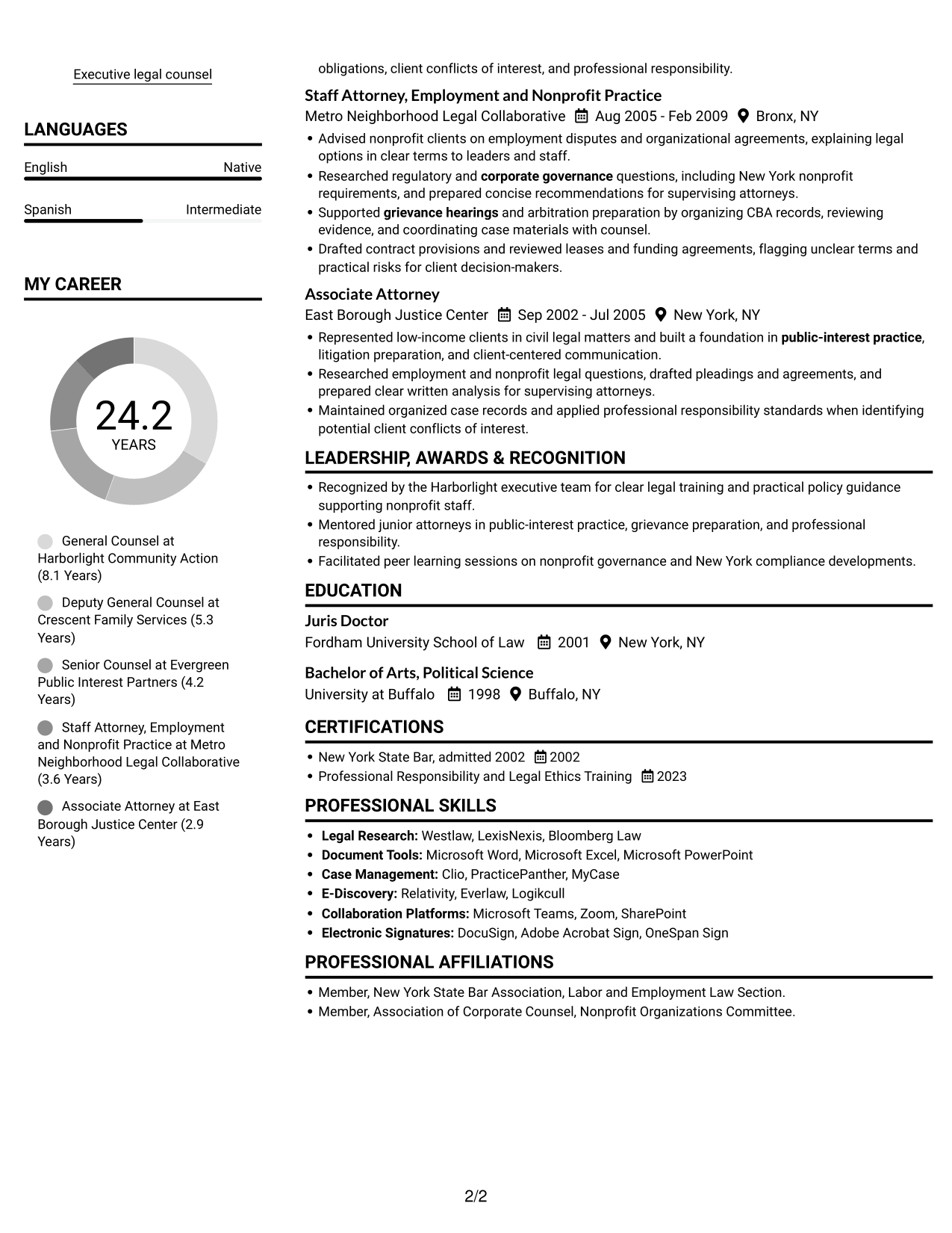 Resume example — page 2