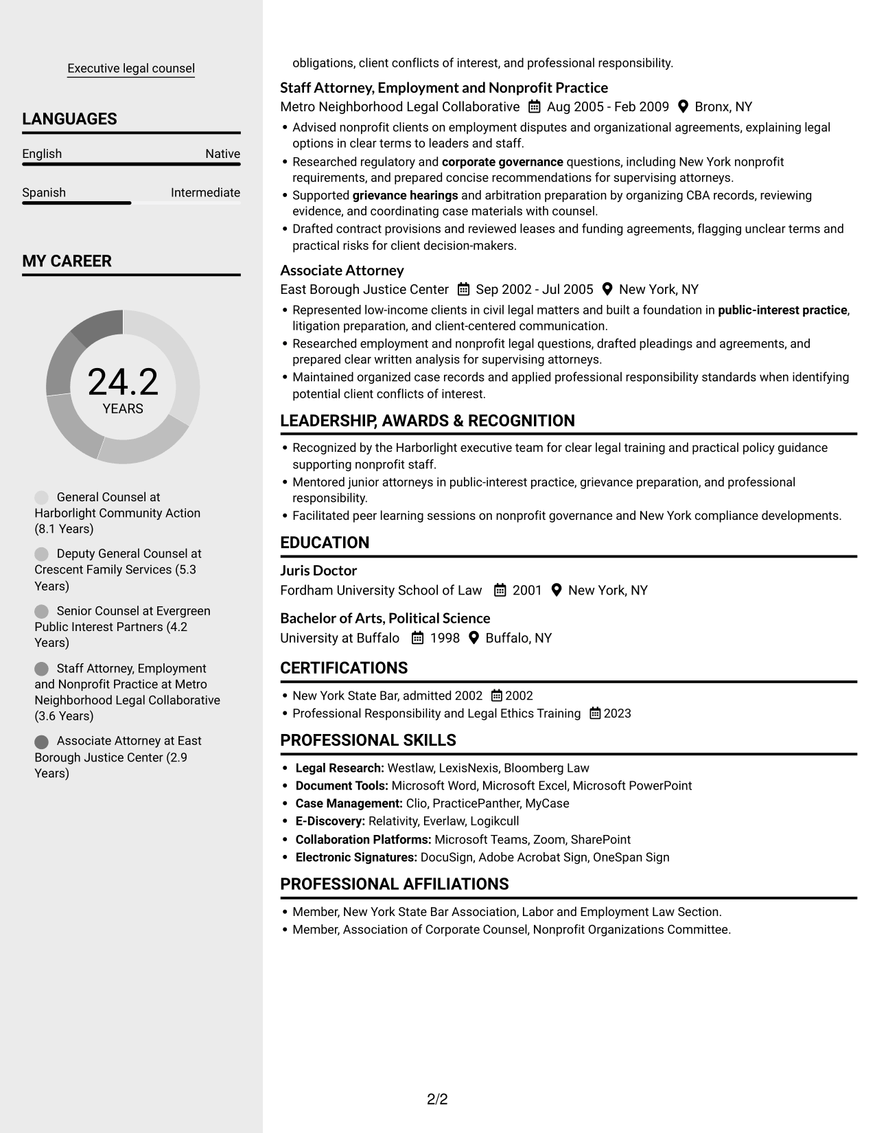 Resume example — page 2