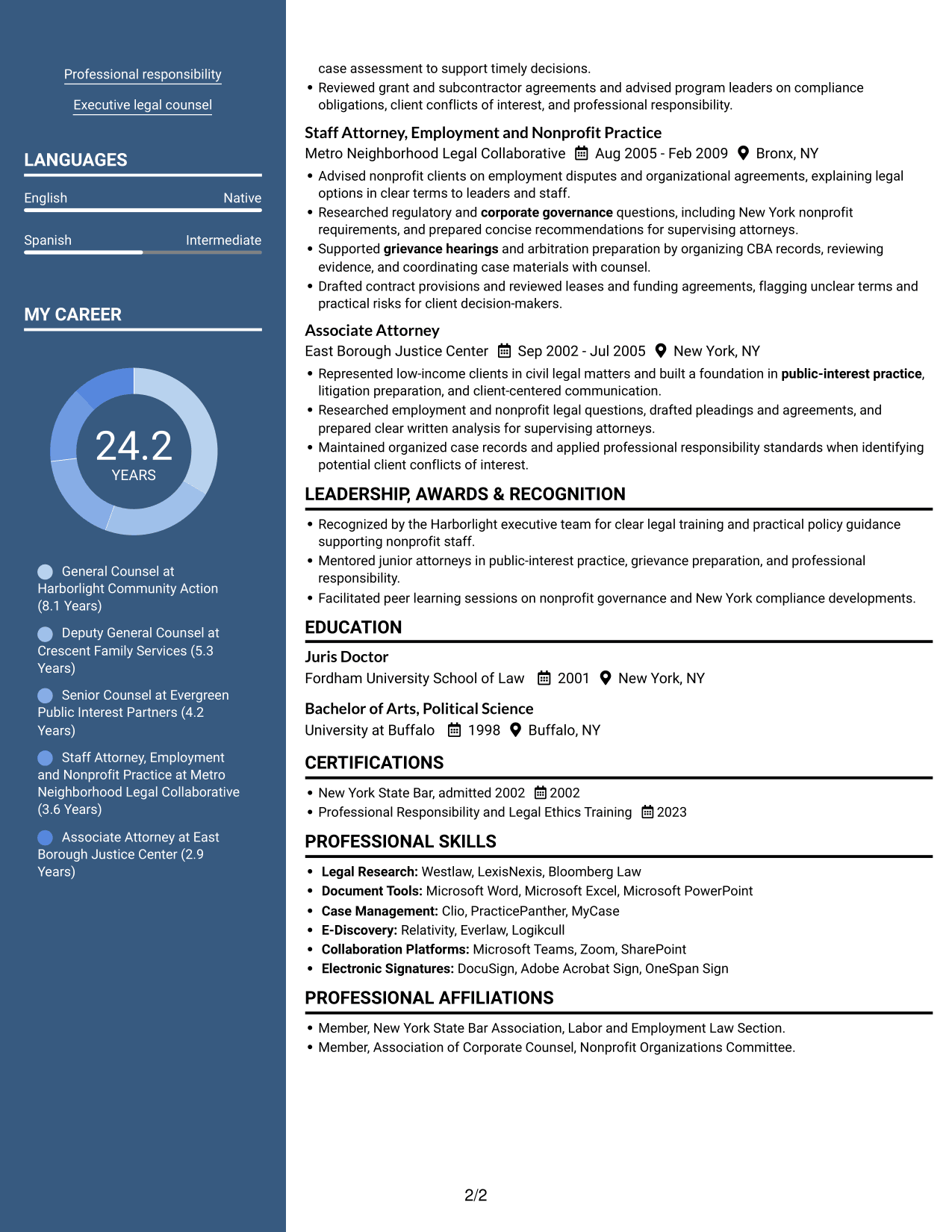 Resume example — page 2