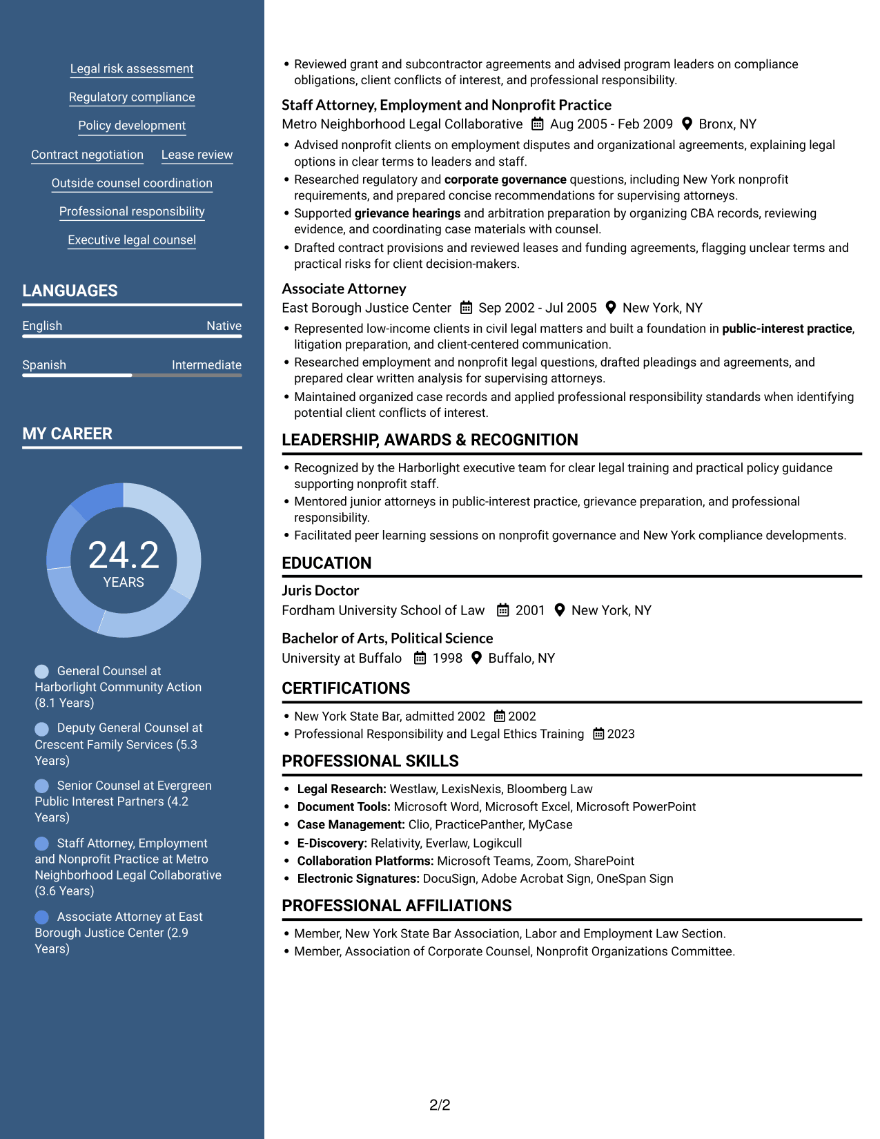 Resume example — page 2