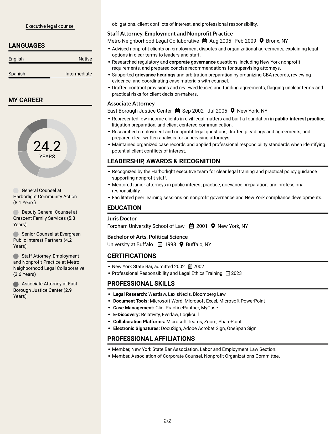 Resume example — page 2