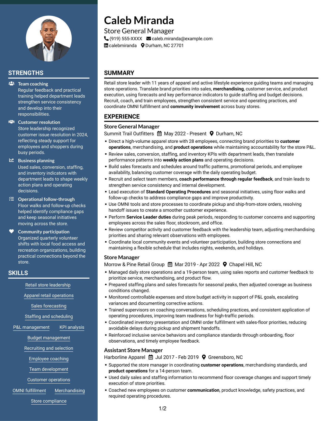 Resume example — page 1