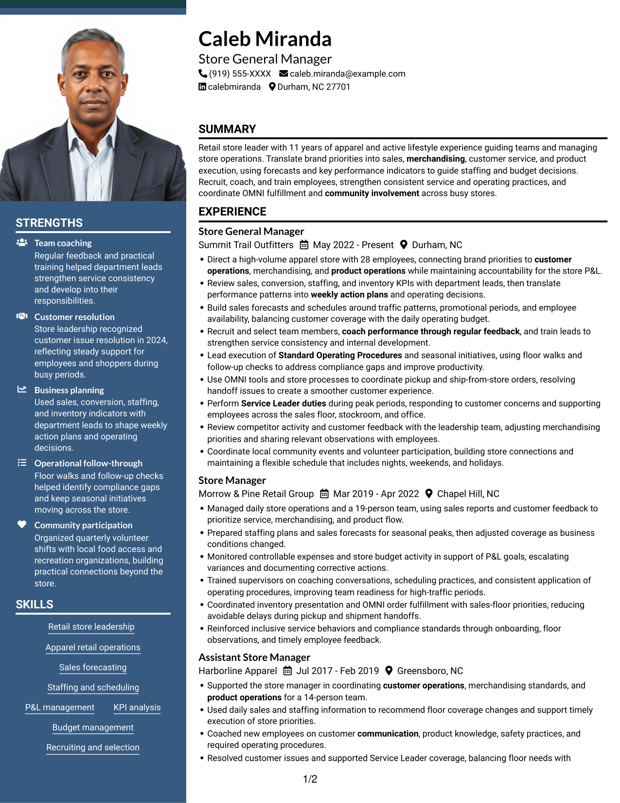 Resume example — page 1