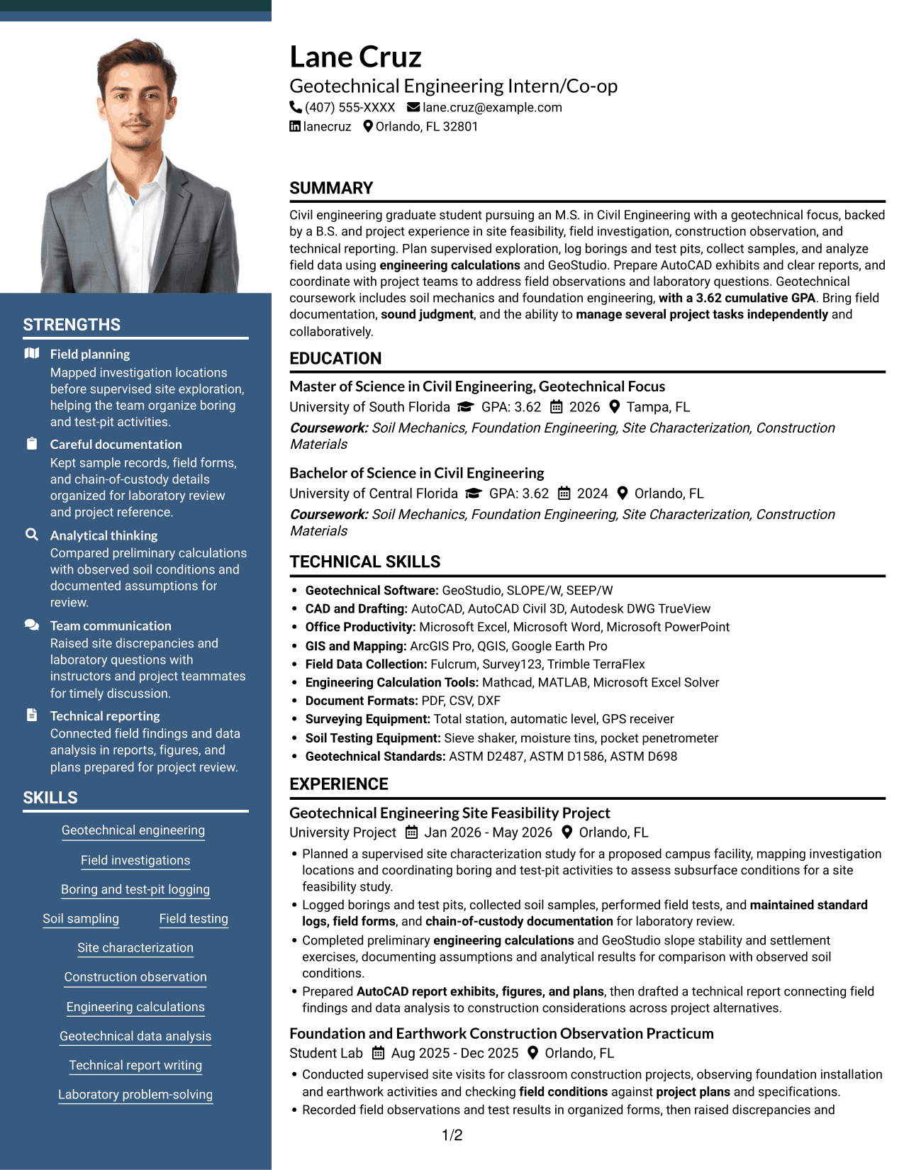 Resume example — page 1
