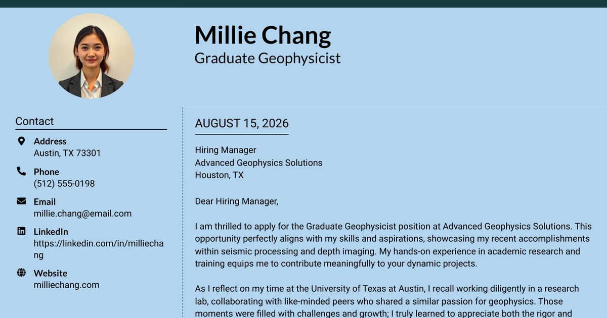 30+ Graduate Geophysicist Cover Letter Templates with Example 2026