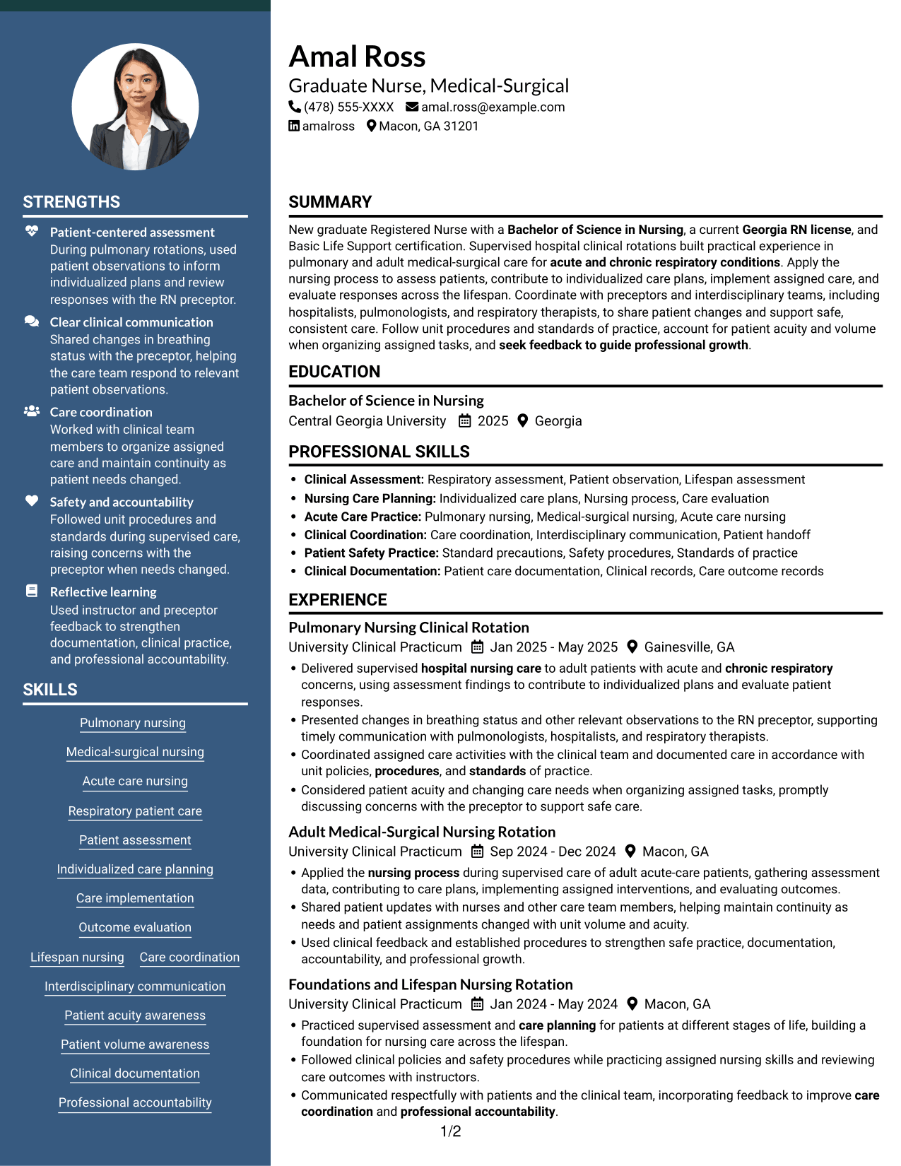 Resume example — page 1