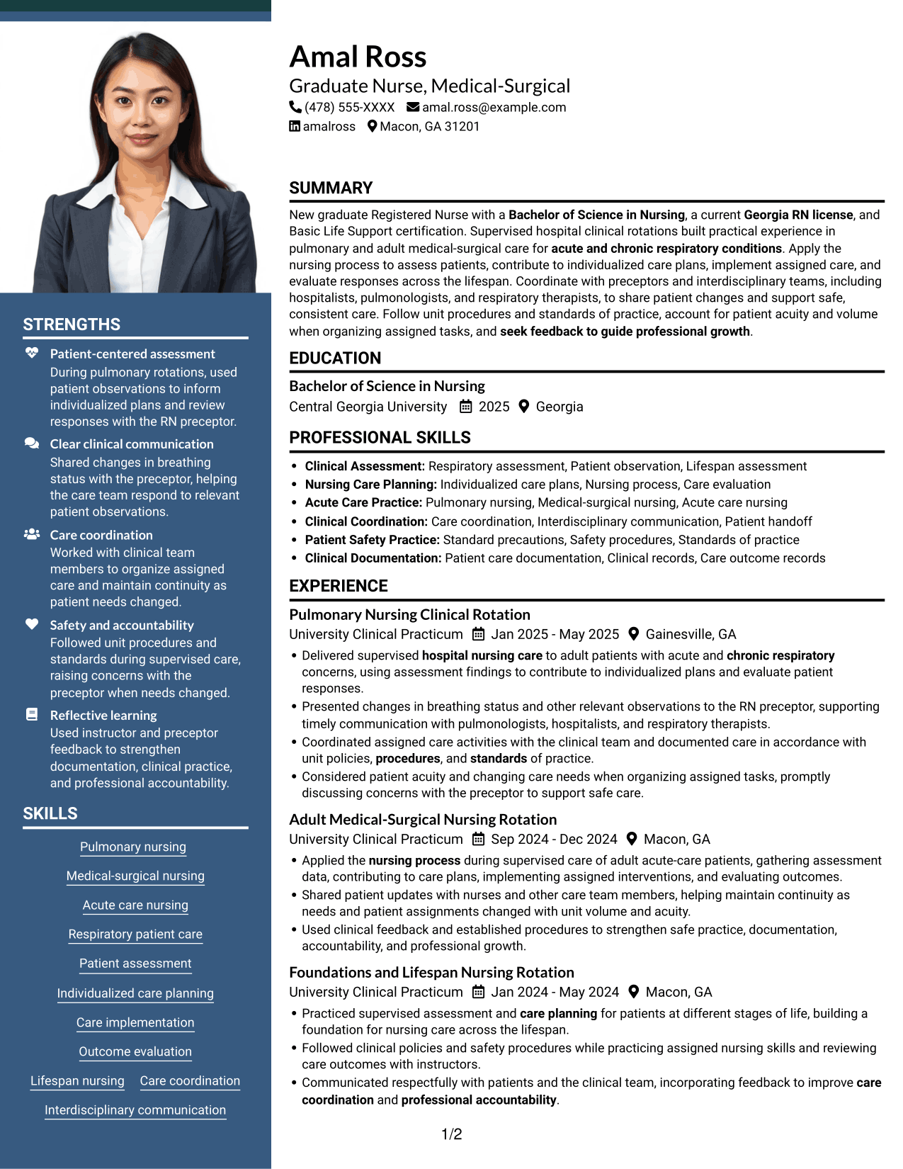 Resume example — page 1