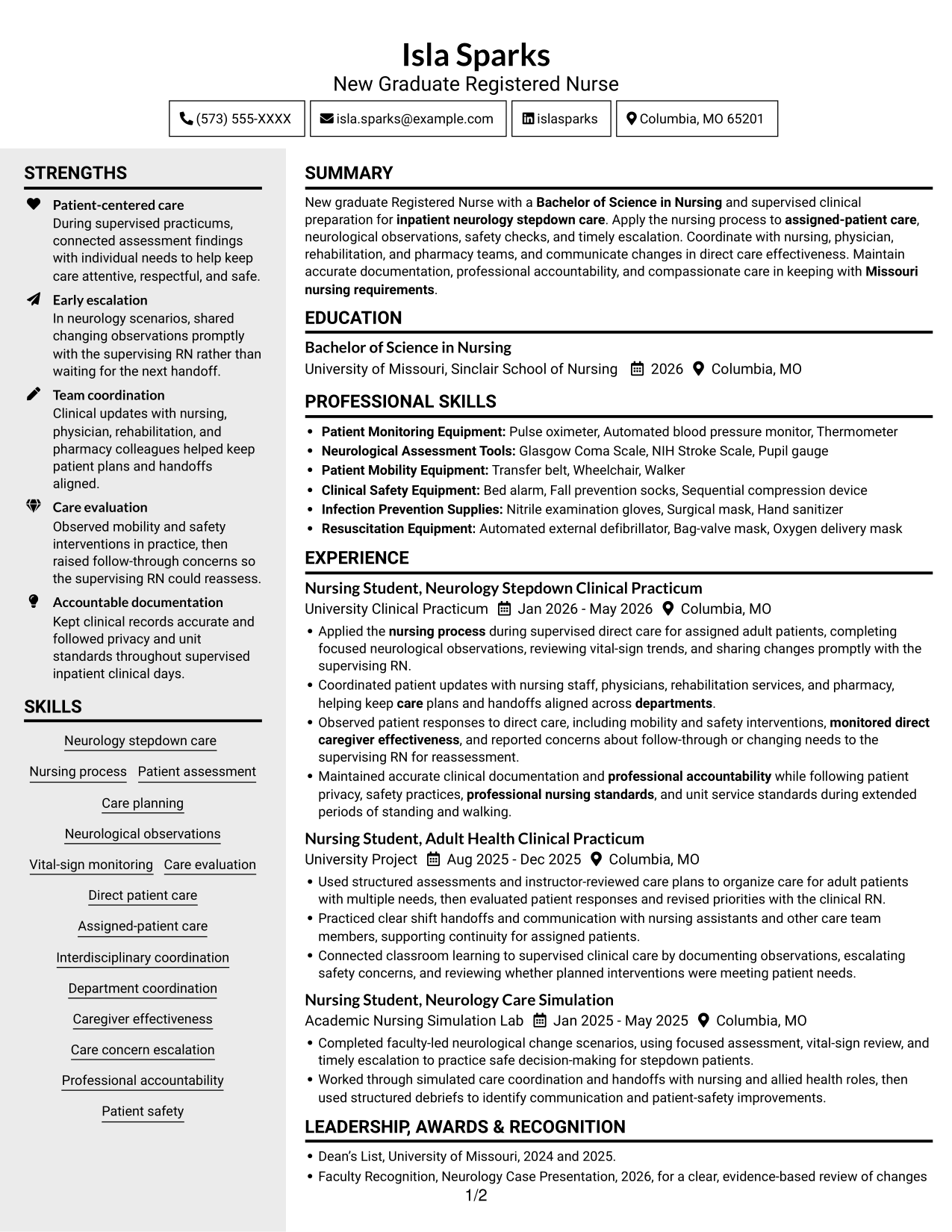 Resume example — page 1