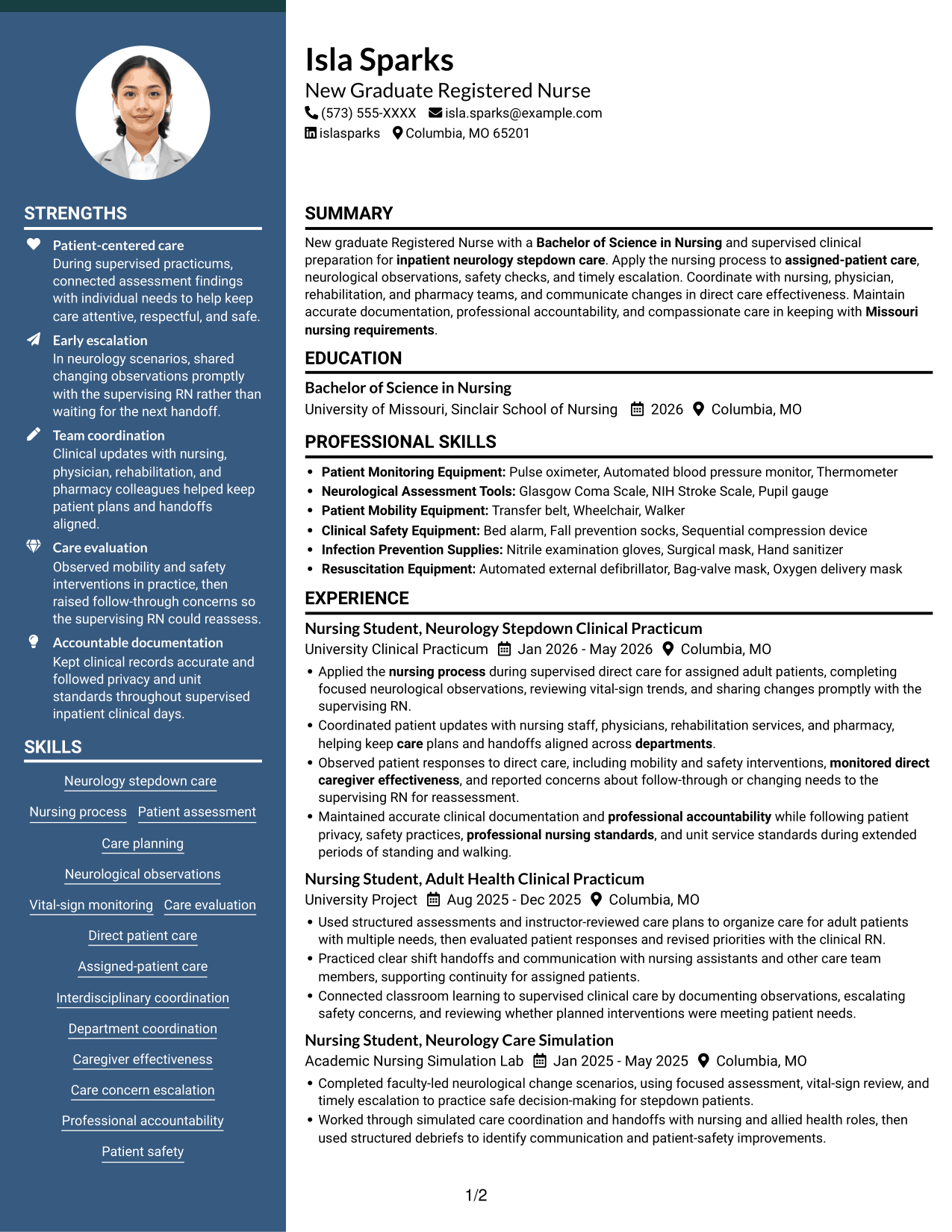 Resume example — page 1