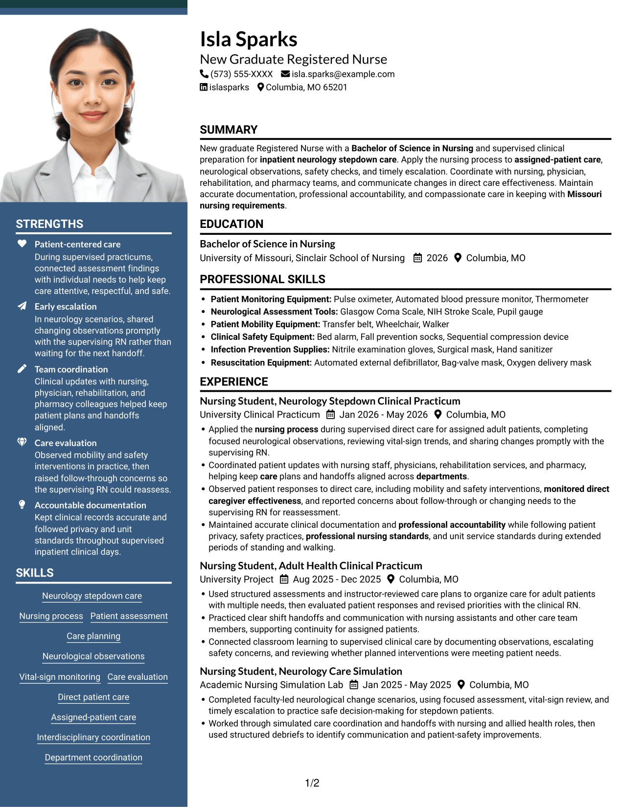 Resume example — page 1