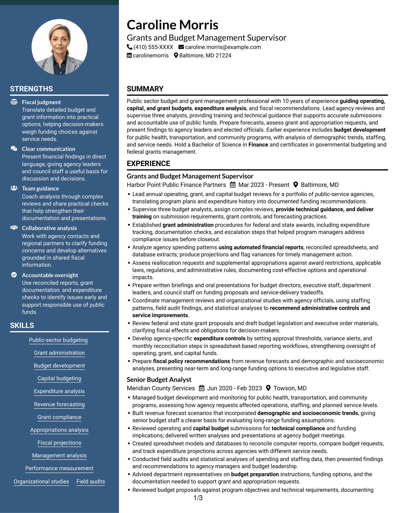 Resume example — page 1
