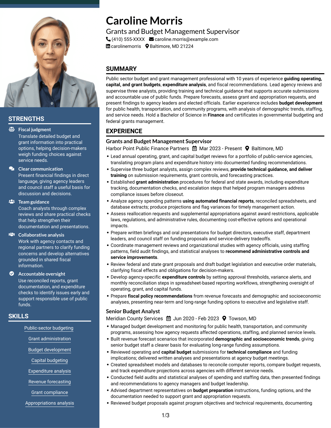 Resume example — page 1