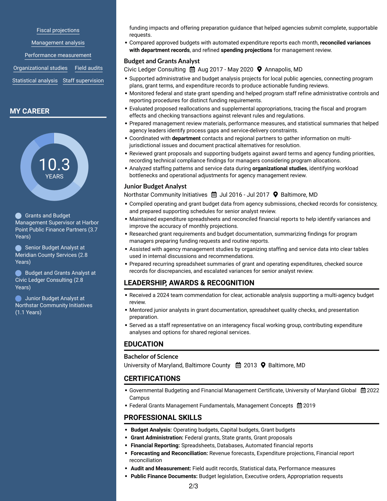 Resume example — page 2