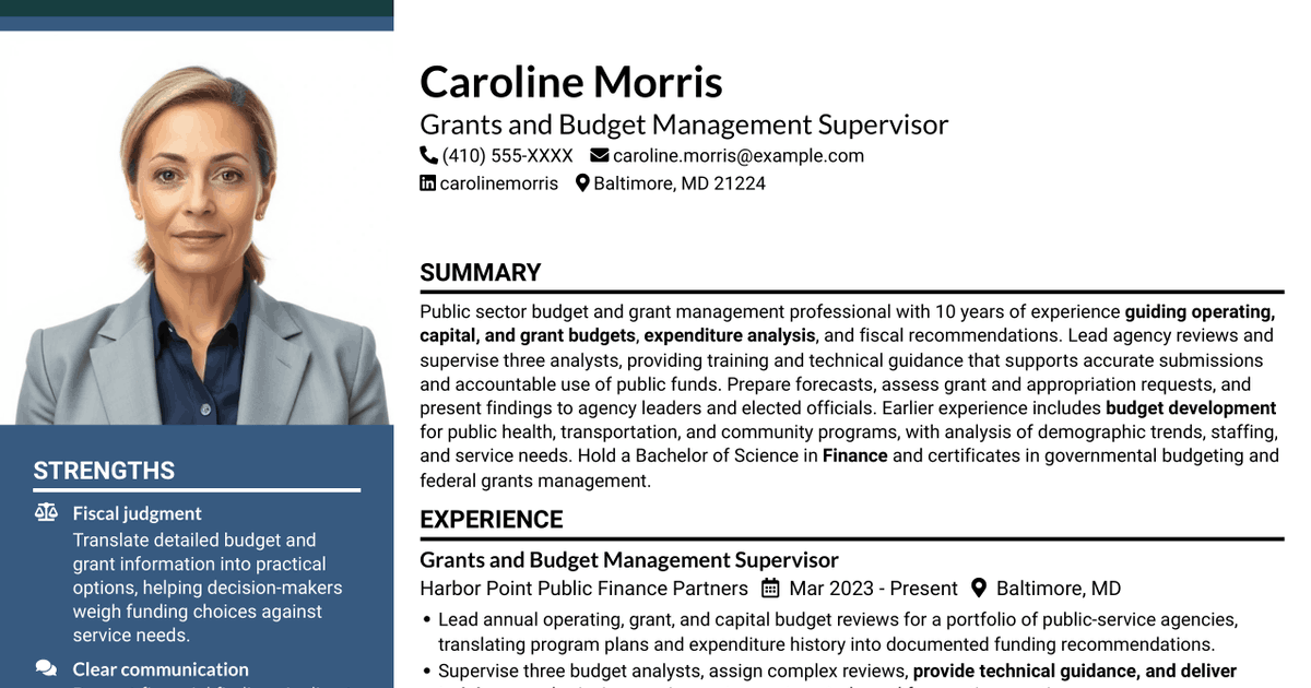 7 Grant Management Analyst - Public Sector Budgeting Resume Templates with Example