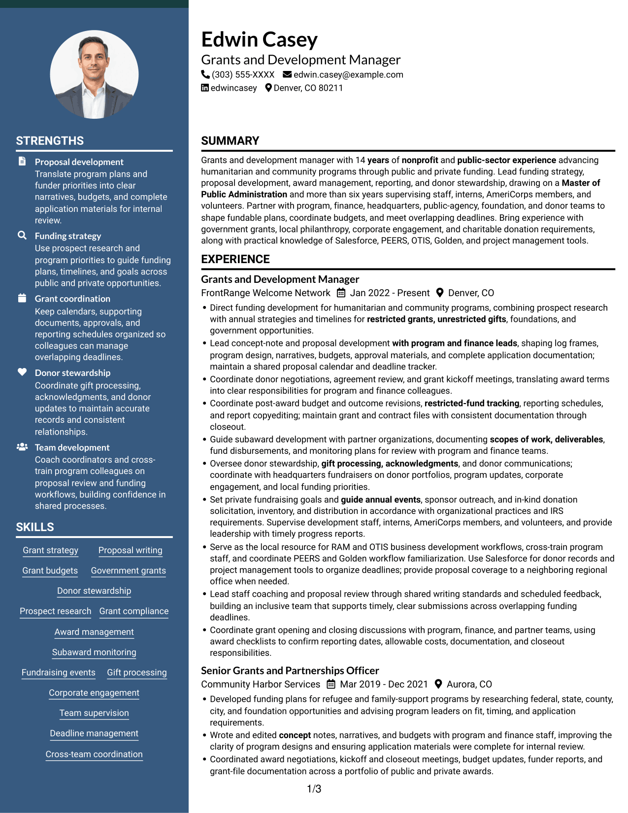 Resume example — page 1