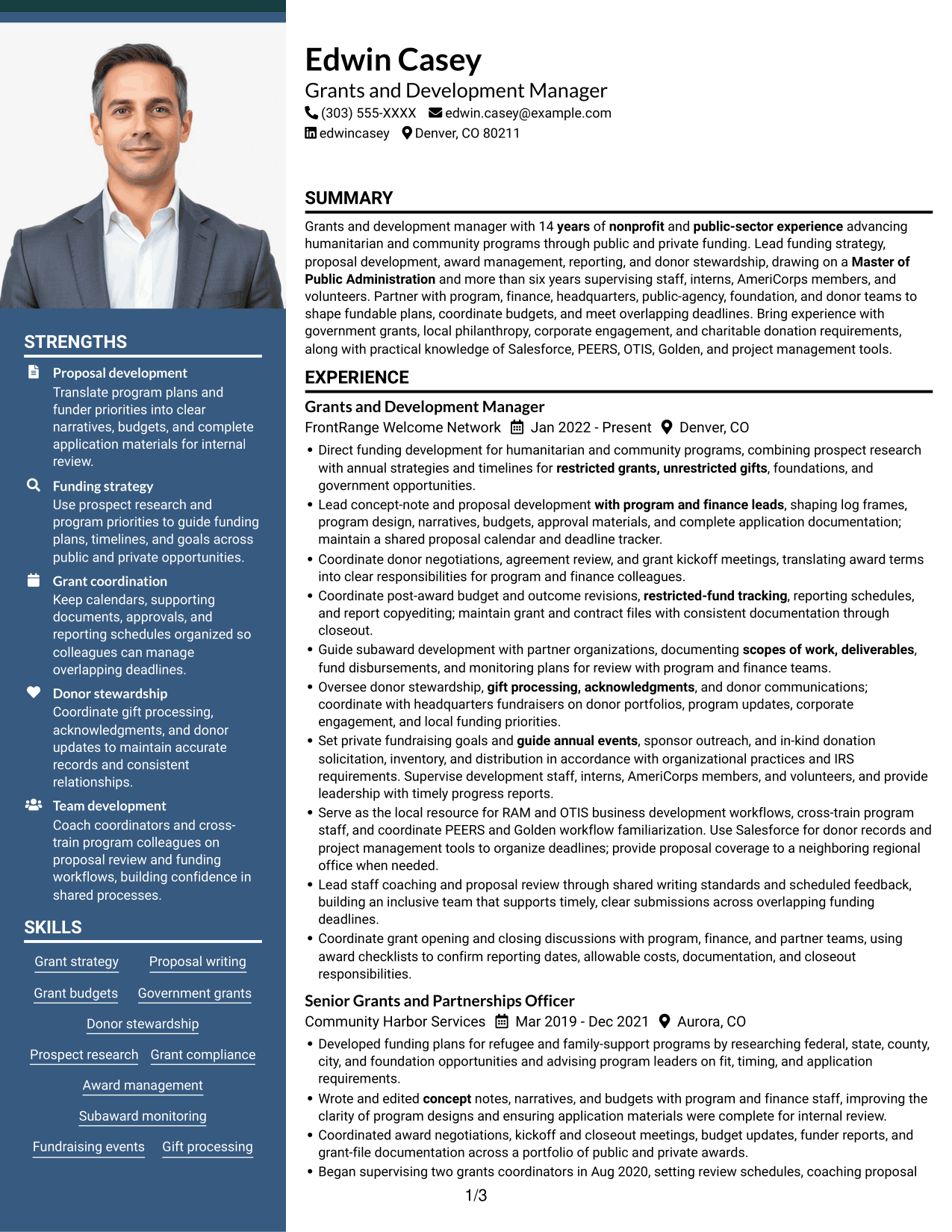 Resume example — page 1