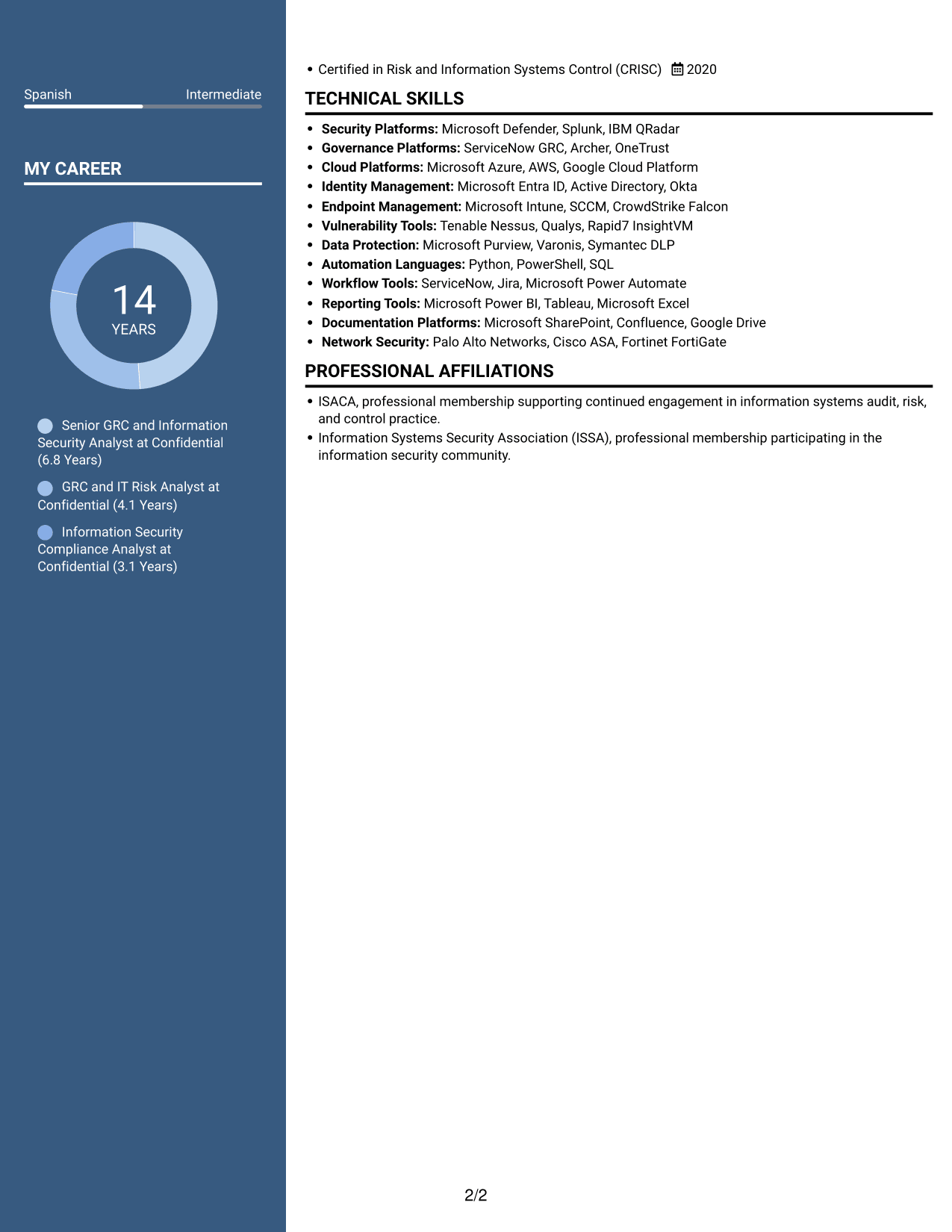 Resume example — page 2