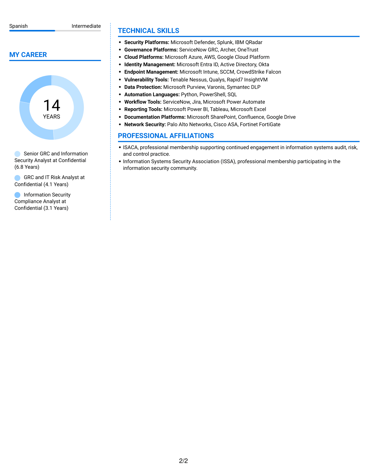 Resume example — page 2