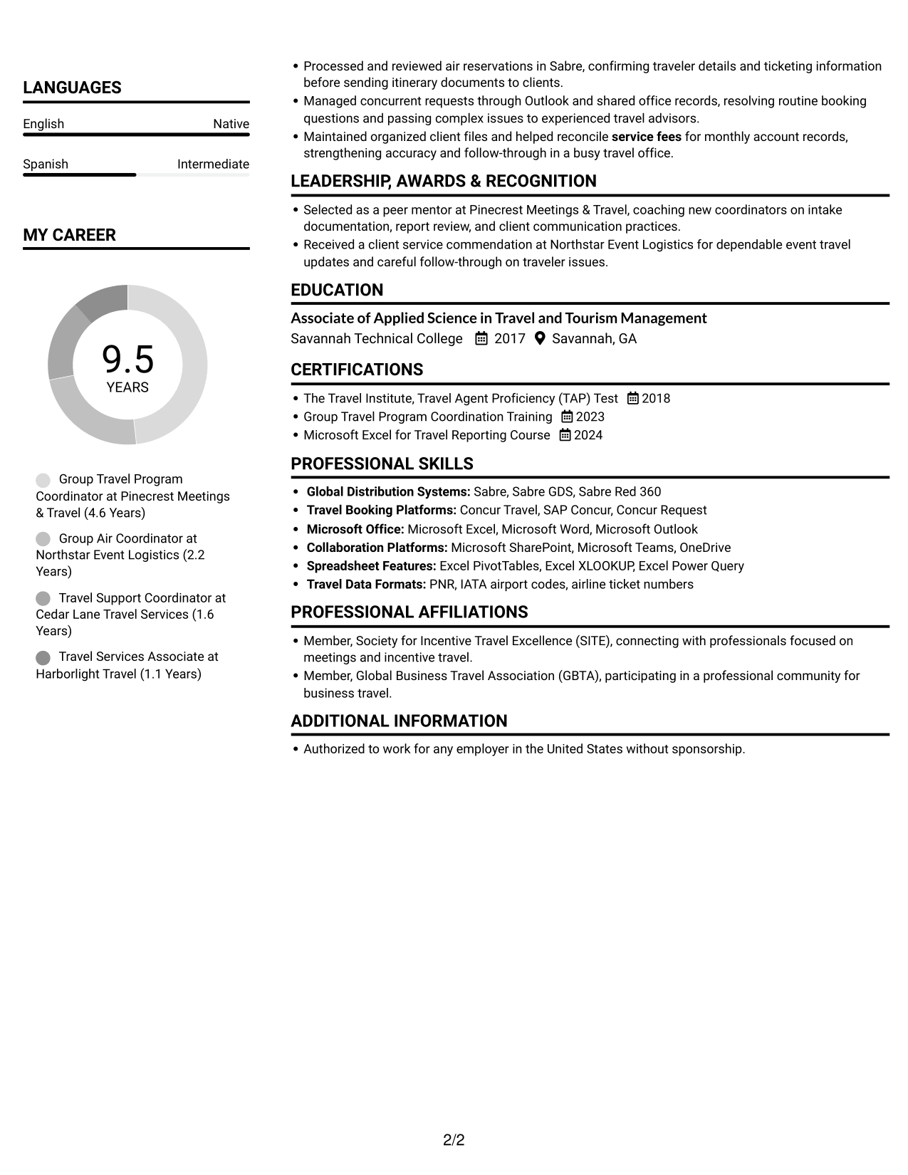 Resume example — page 2