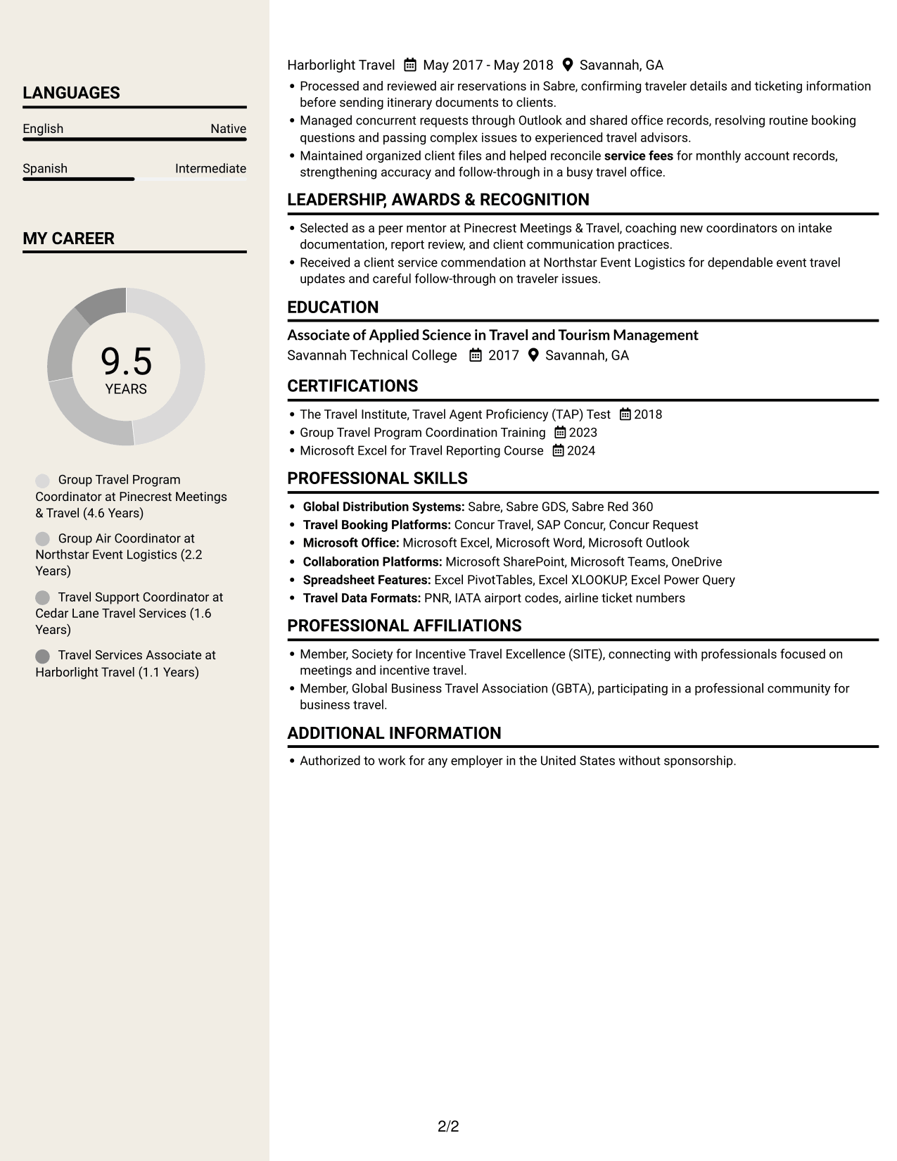 Resume example — page 2