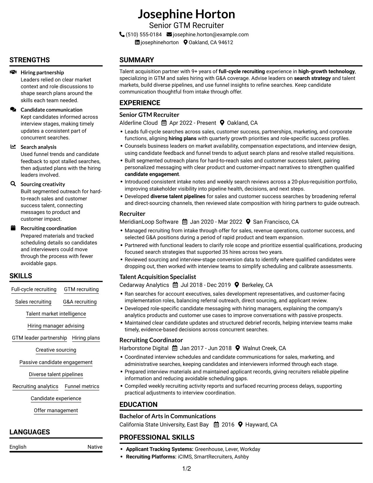 Resume example — page 1