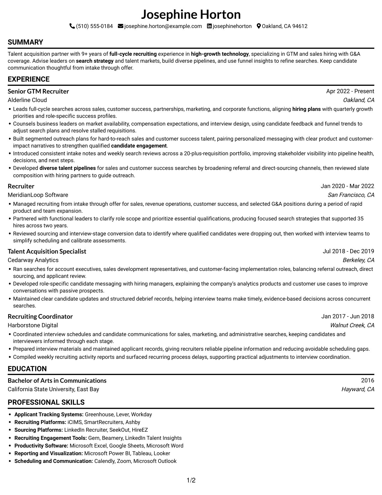 Resume example — page 1