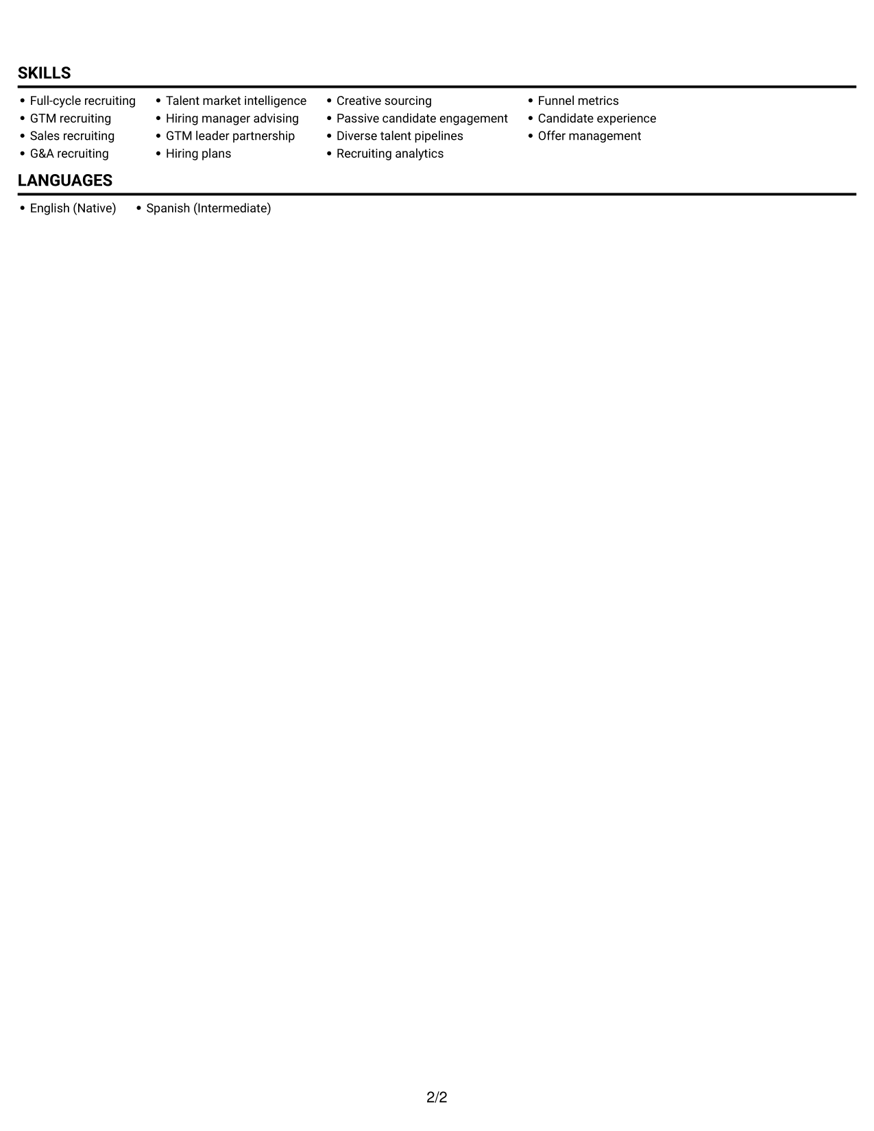 Resume example — page 2