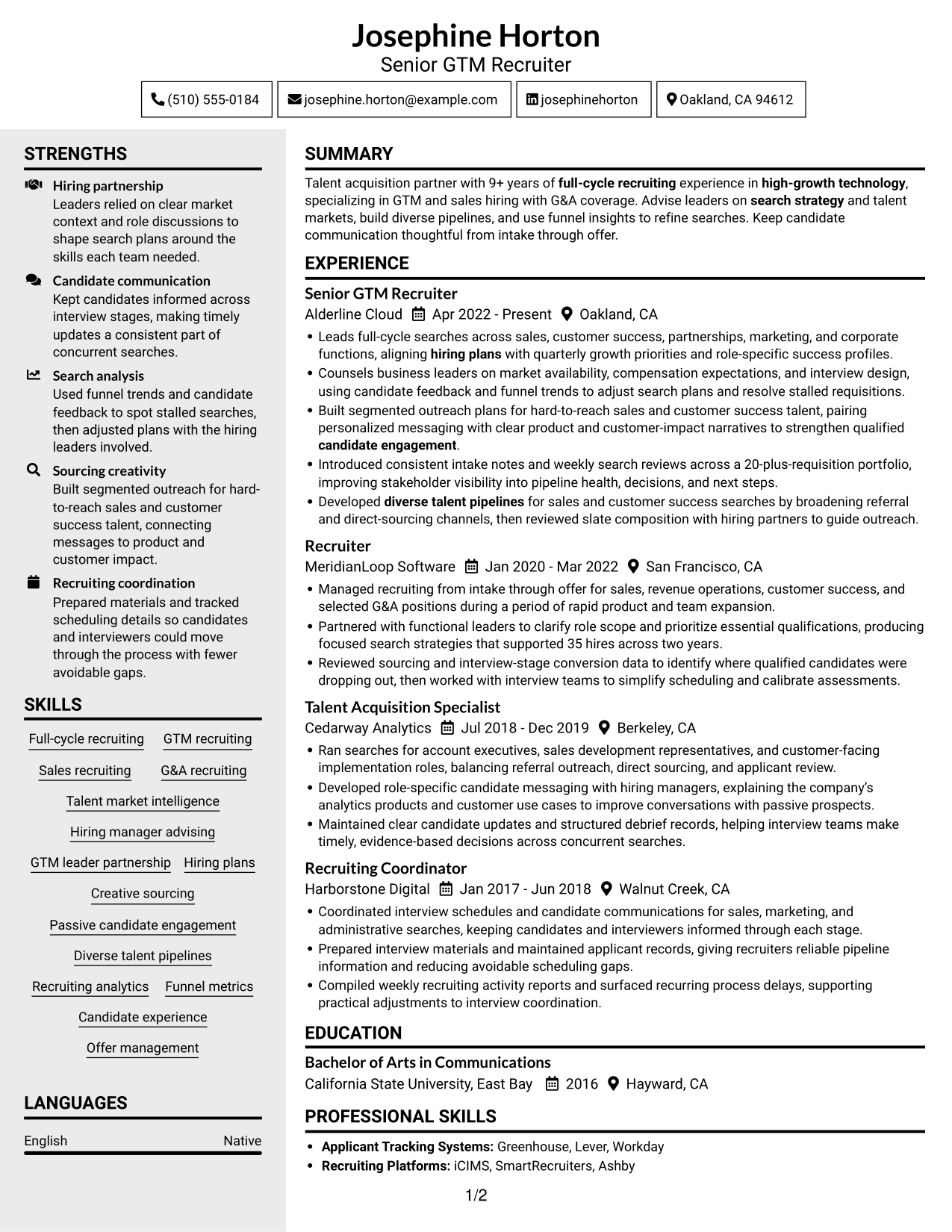 Resume example — page 1