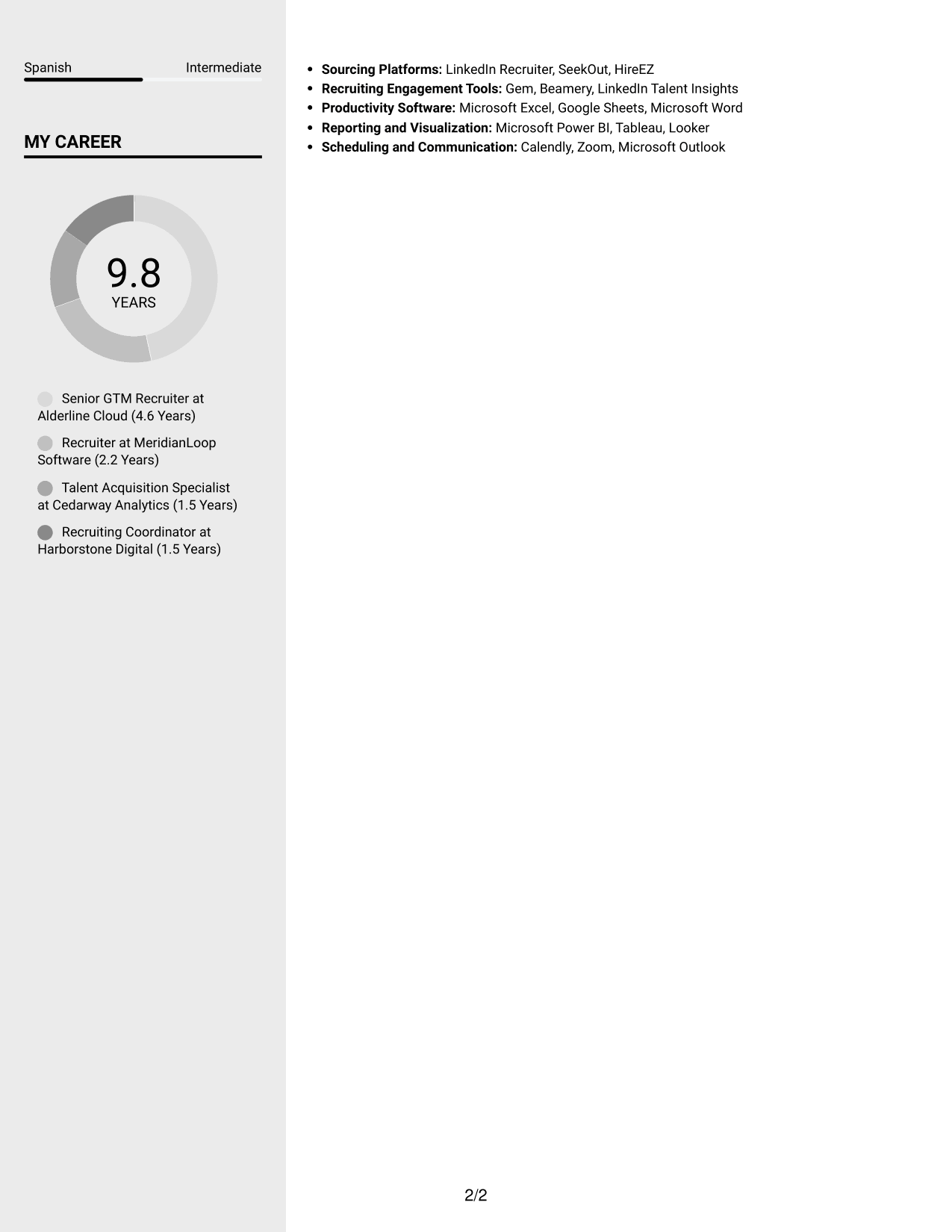 Resume example — page 2
