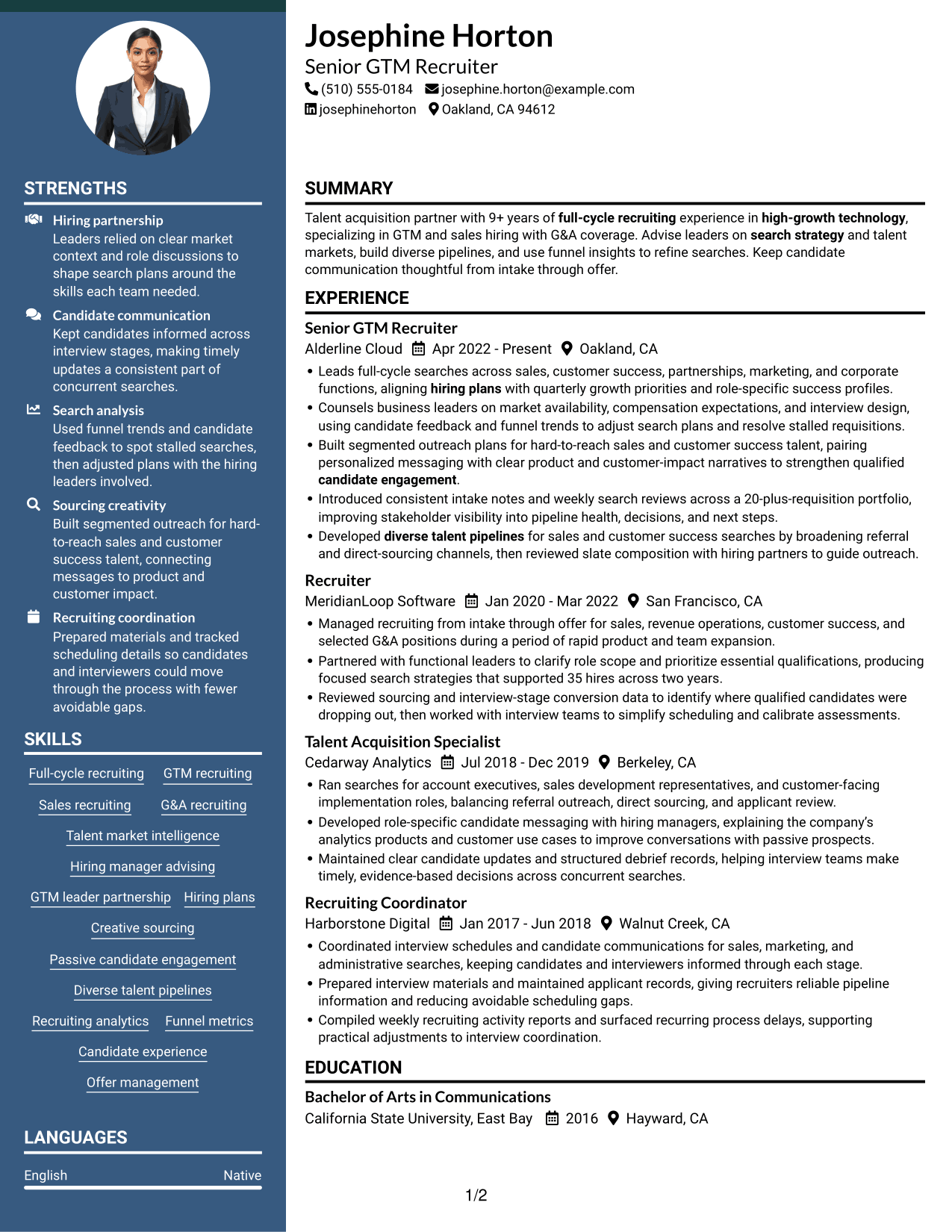 Resume example — page 1