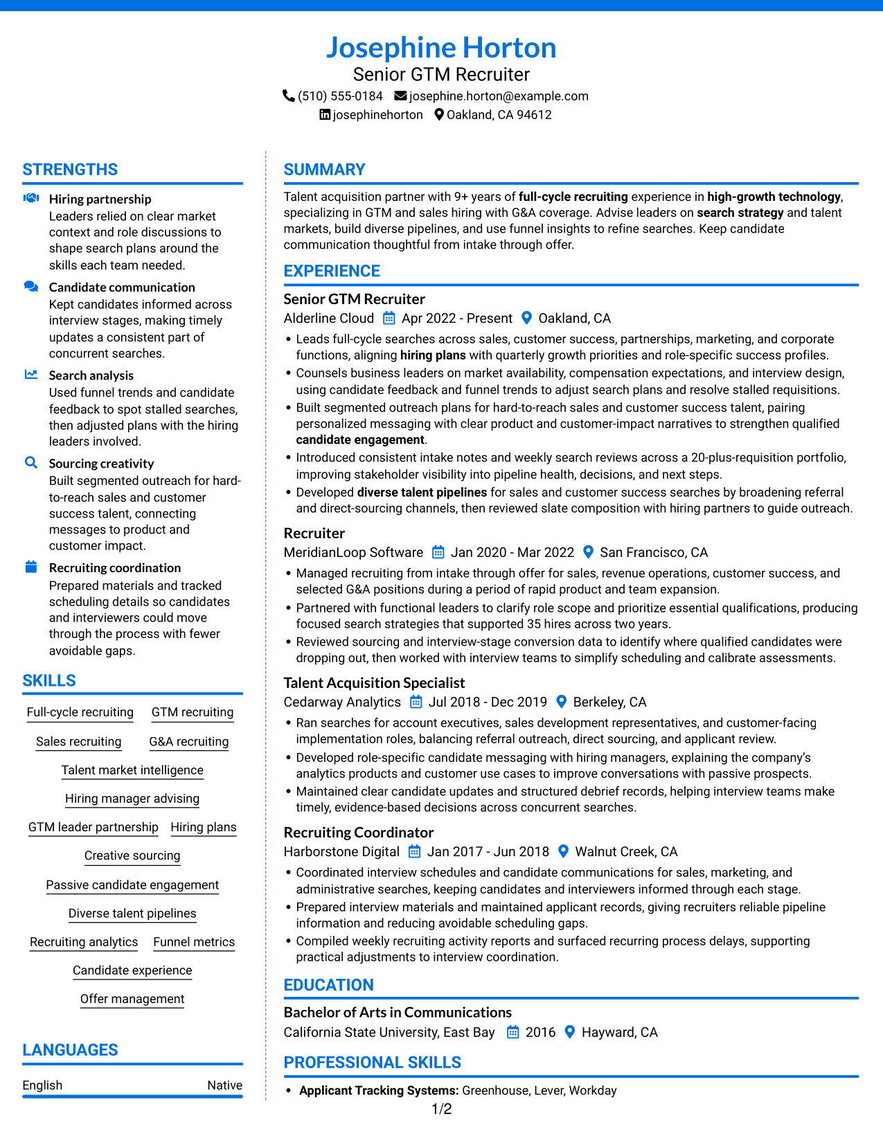 Resume example — page 1